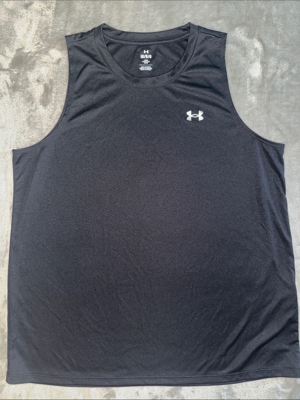 Under Armour Men's Black Performance Training Tank with White Logo